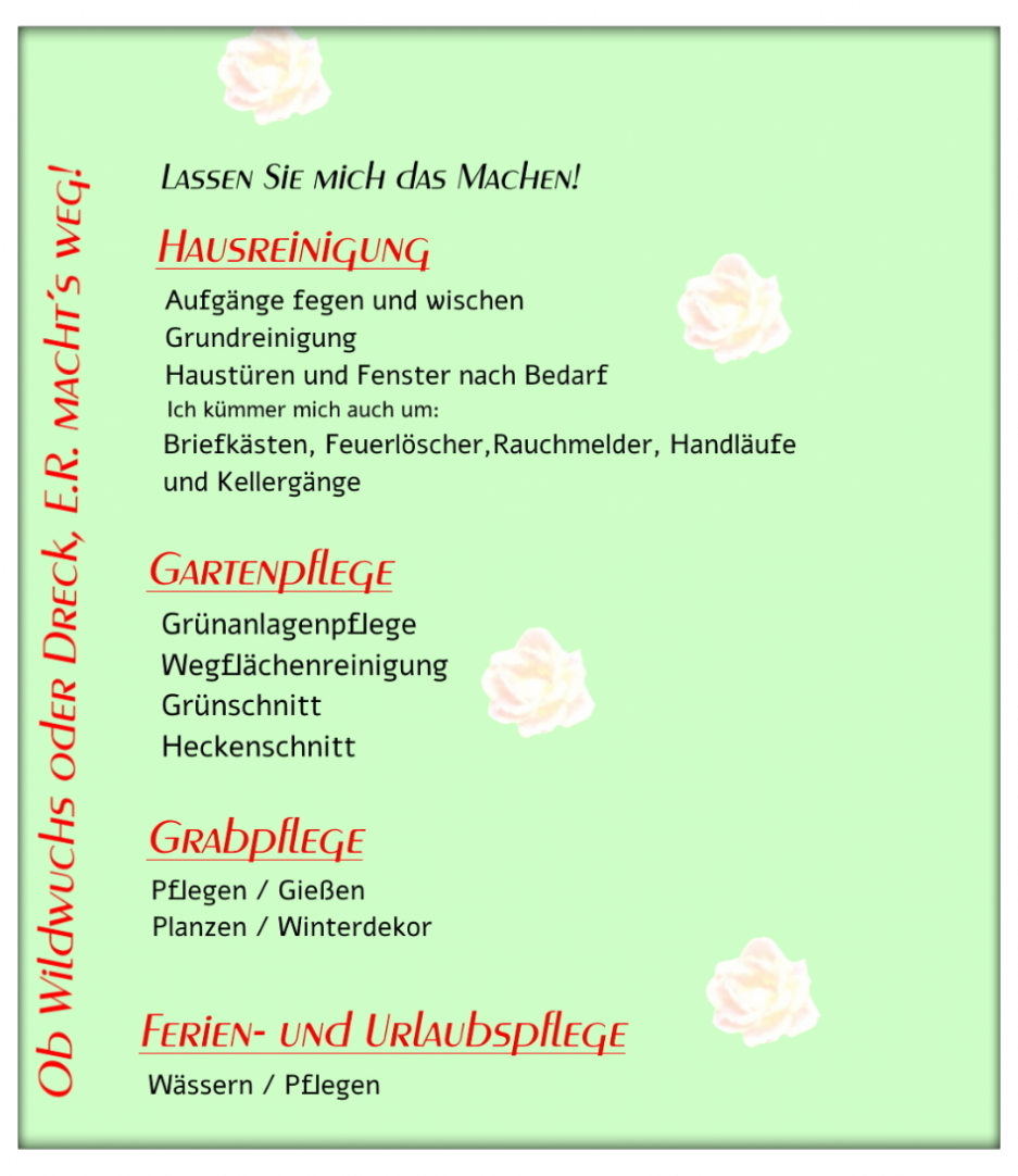 E.R. Hausputz & Gartenpflege